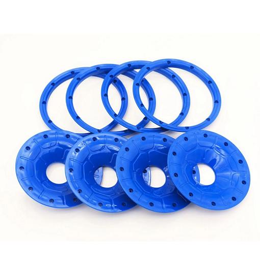 30°N Enclosed Outer & HD Inner Beadlock Set Blue Fit Losi 5ive T