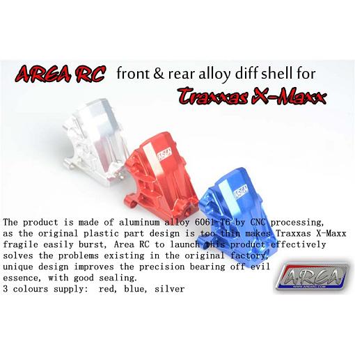 TRAXXAS X-MAXX Diff Shell  Front or Rear Alloy Silver by Area RC
