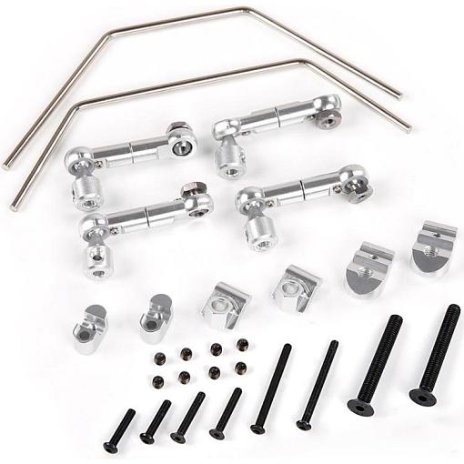 Baja Complete CNC Sway Bar & Linkage Set Front Rear Silver